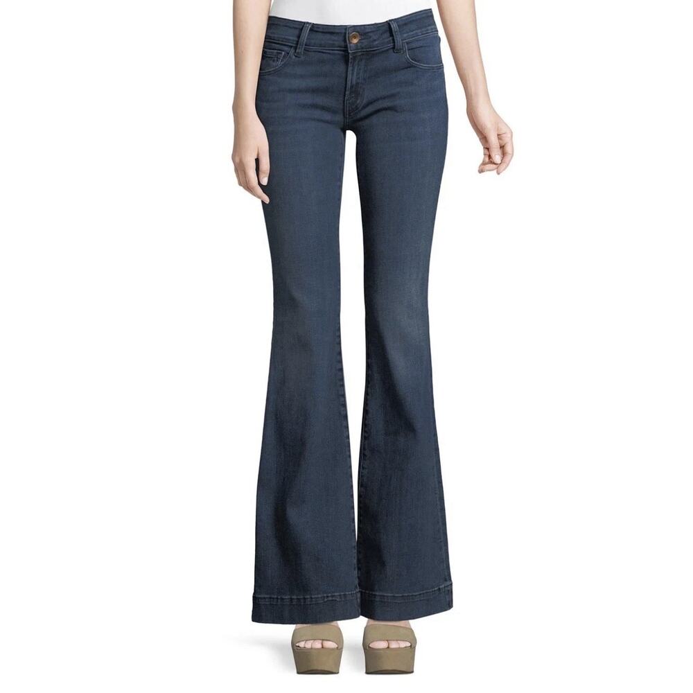 J Brand Women’s Lovesick Bell Bottom Jeans Size 31 Blue Stretch Mid Rise 34x33